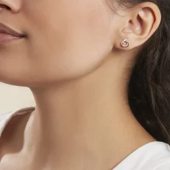 Boucles D'oreilles Puces Syrena Or Jaune Diamant