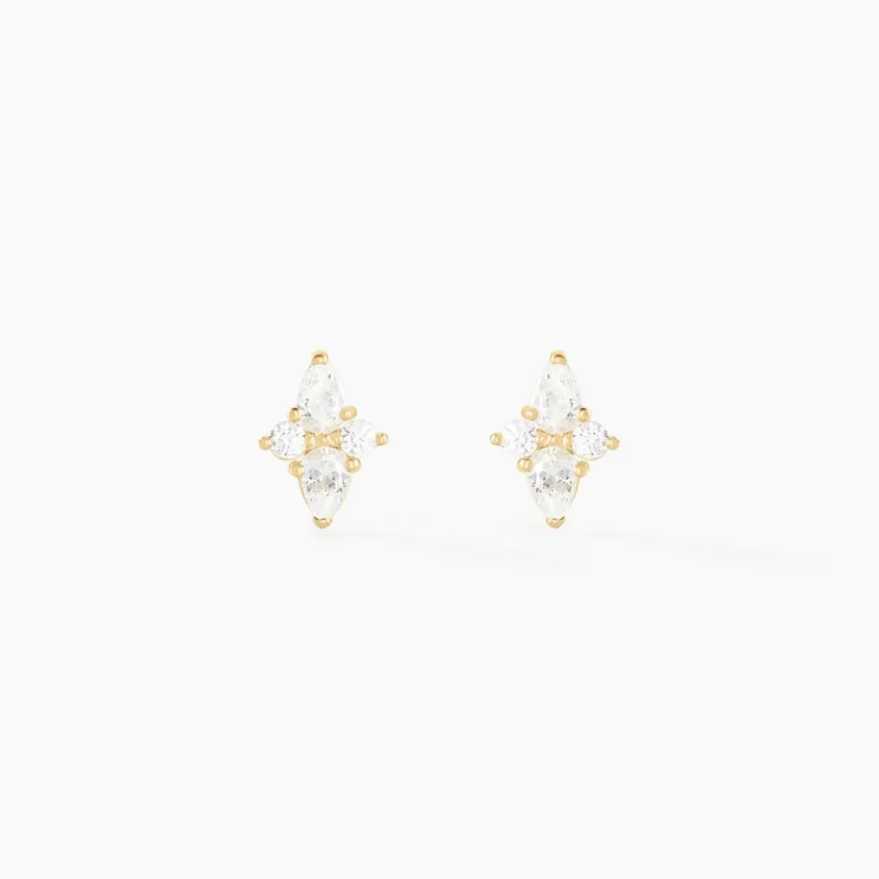 Boucles D'oreilles Puces Titty Or Jaune Oxyde De Zirconium