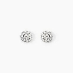 Boucles D'oreilles Puces Teani Or Blanc Diamant