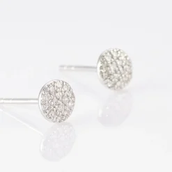 Boucles D'oreilles Puces Teani Or Blanc Diamant