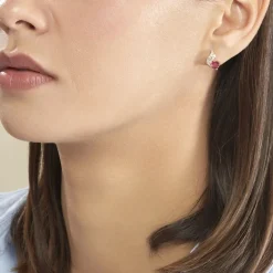 Boucles D'oreilles Puces Tyana Plaqué Or Jaune Oxyde De Zirconium