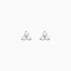 Boucles D'oreilles Puces Thylane Argent Blanc Oxyde De Zirconium