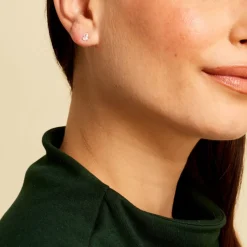 Boucles D'oreilles Puces Tierra Or Jaune Oxyde De Zirconium