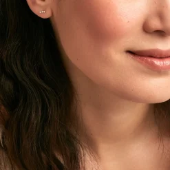 Boucles D'oreilles Puces Tria Or Jaune Oxyde De Zirconium