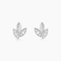 Boucles D'oreilles Puces Tihana Argent Blanc Oxyde De Zirconium