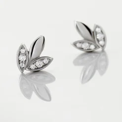 Boucles D'oreilles Puces Tihana Argent Blanc Oxyde De Zirconium