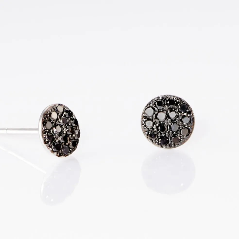 Boucles D'oreilles Puces Teani Or Blanc Diamant