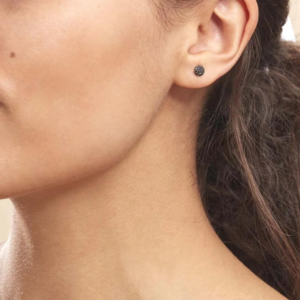 Boucles D'oreilles Puces Teani Or Blanc Diamant