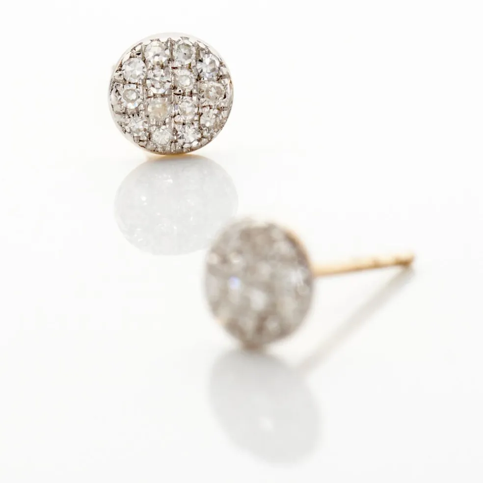 Boucles D'oreilles Puces Teani Or Jaune Diamant