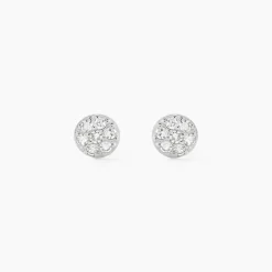 Boucles D'oreilles Puces Teani Or Blanc Diamant