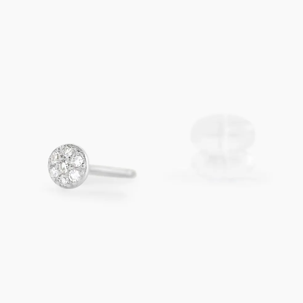 Boucles D'oreilles Puces Teani Or Blanc Diamant
