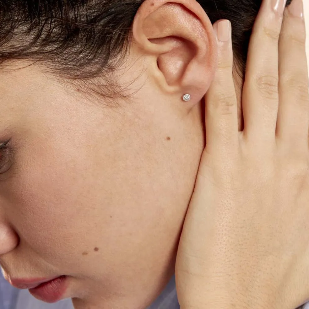 Boucles D'oreilles Puces Teani Or Blanc Diamant