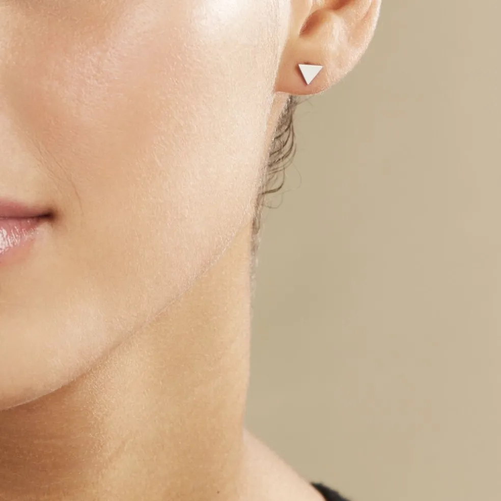 Boucles D'oreilles Puces Trilia Argent Blanc