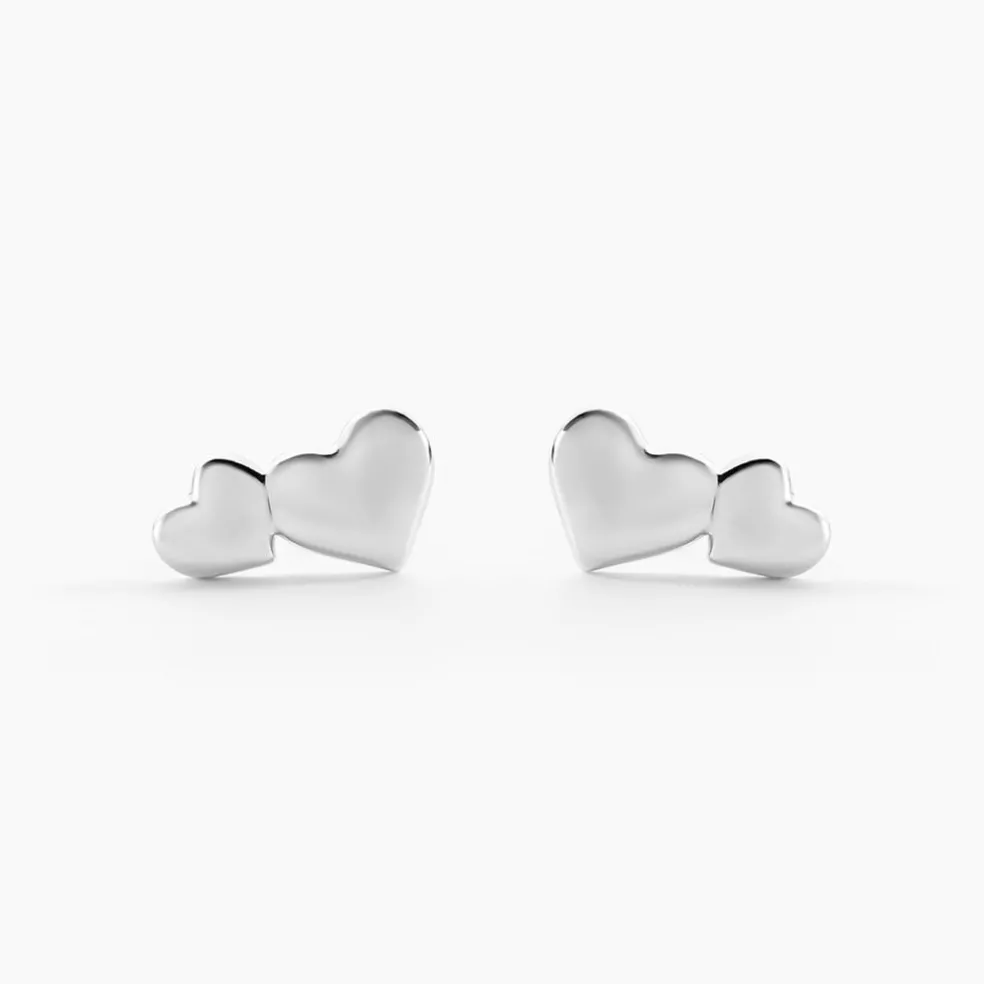 Boucles D'oreilles Puces Te Amo Argent Blanc