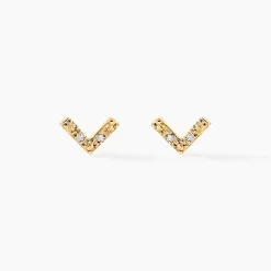 Boucles D'oreilles Puces Undine Or Jaune Diamant