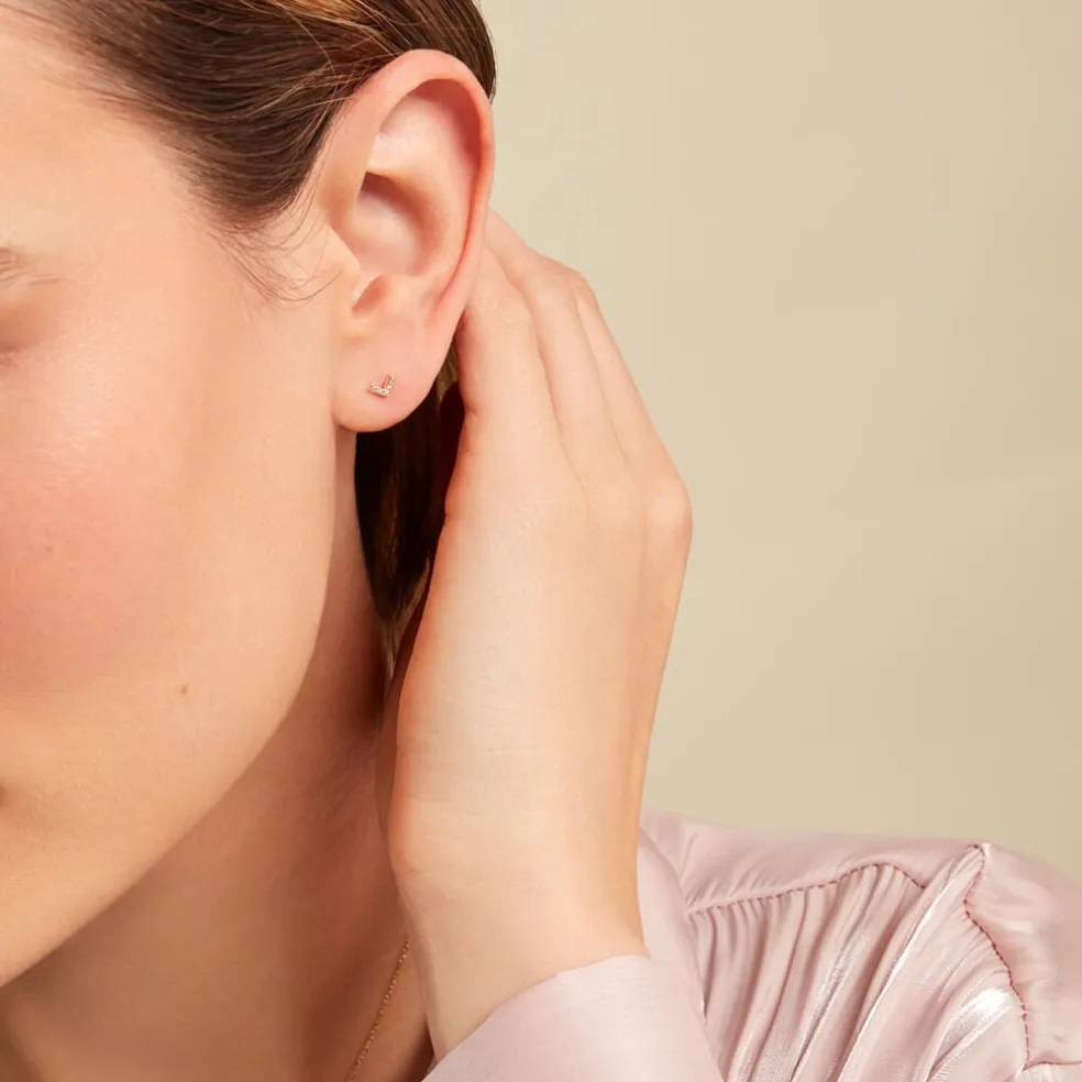 Boucles D'oreilles Puces Undine Or Jaune Diamant