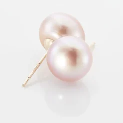 Boucles D'oreilles Puces Ursulina Or Jaune Perle De Culture