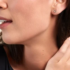 Boucles D'oreilles Puces Ulima Argent Blanc