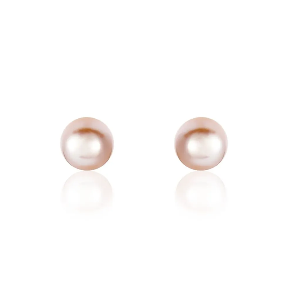 Boucles D'oreilles Puces Ursulina Or Jaune Perle De Culture