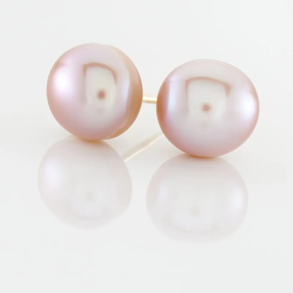 Boucles D'oreilles Puces Ursulina Or Jaune Perle De Culture