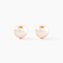 Boucles D'oreilles Puces Ursulina Or Jaune Perle De Culture