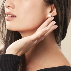 Boucles D'oreilles Puces Ursulina Or Jaune Perle De Culture