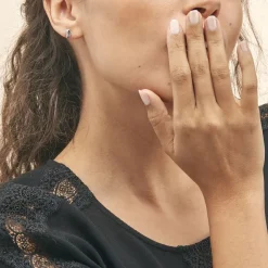 Boucles D'oreilles Puces Urania Or Blanc Diamant