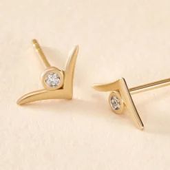 Boucles D'oreilles Puces Volia Or Jaune Diamant