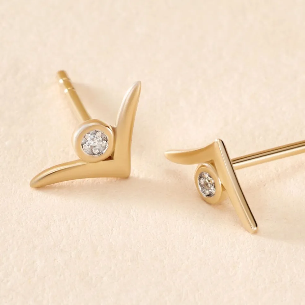 Boucles D'oreilles Puces Volia Or Jaune Diamant