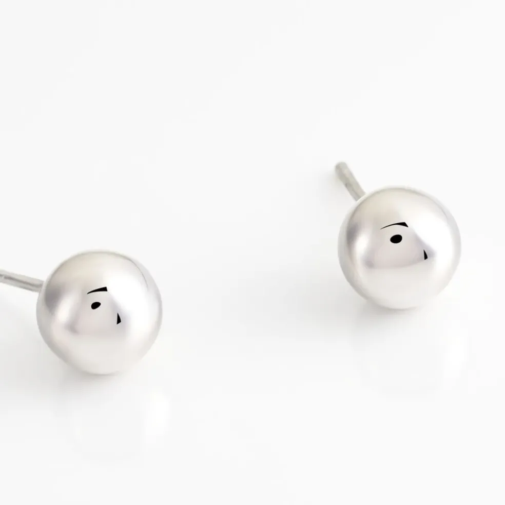 Boucles D'oreilles Puces Virgie Argent Blanc
