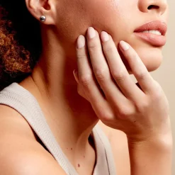 Boucles D'oreilles Puces Virgie Argent Blanc