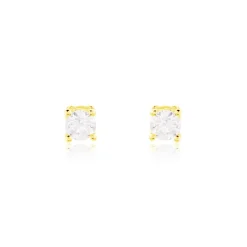 Boucles D'oreilles Puces Victoria Or Jaune Diamant