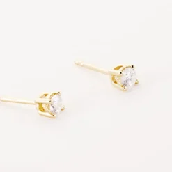 Boucles D'oreilles Puces Victoria Or Jaune Diamant