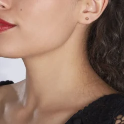 Boucles D'oreilles Puces Virgie Argent Rose