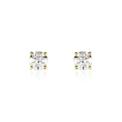 Boucles D'oreilles Puces Victoria Or Jaune Diamant