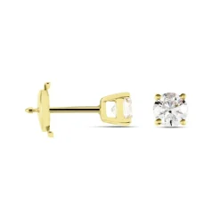 Boucles D'oreilles Puces Victoria Or Jaune Diamant