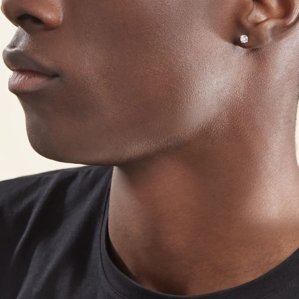 Boucles D'oreilles Puces Victoria Or Jaune Diamant