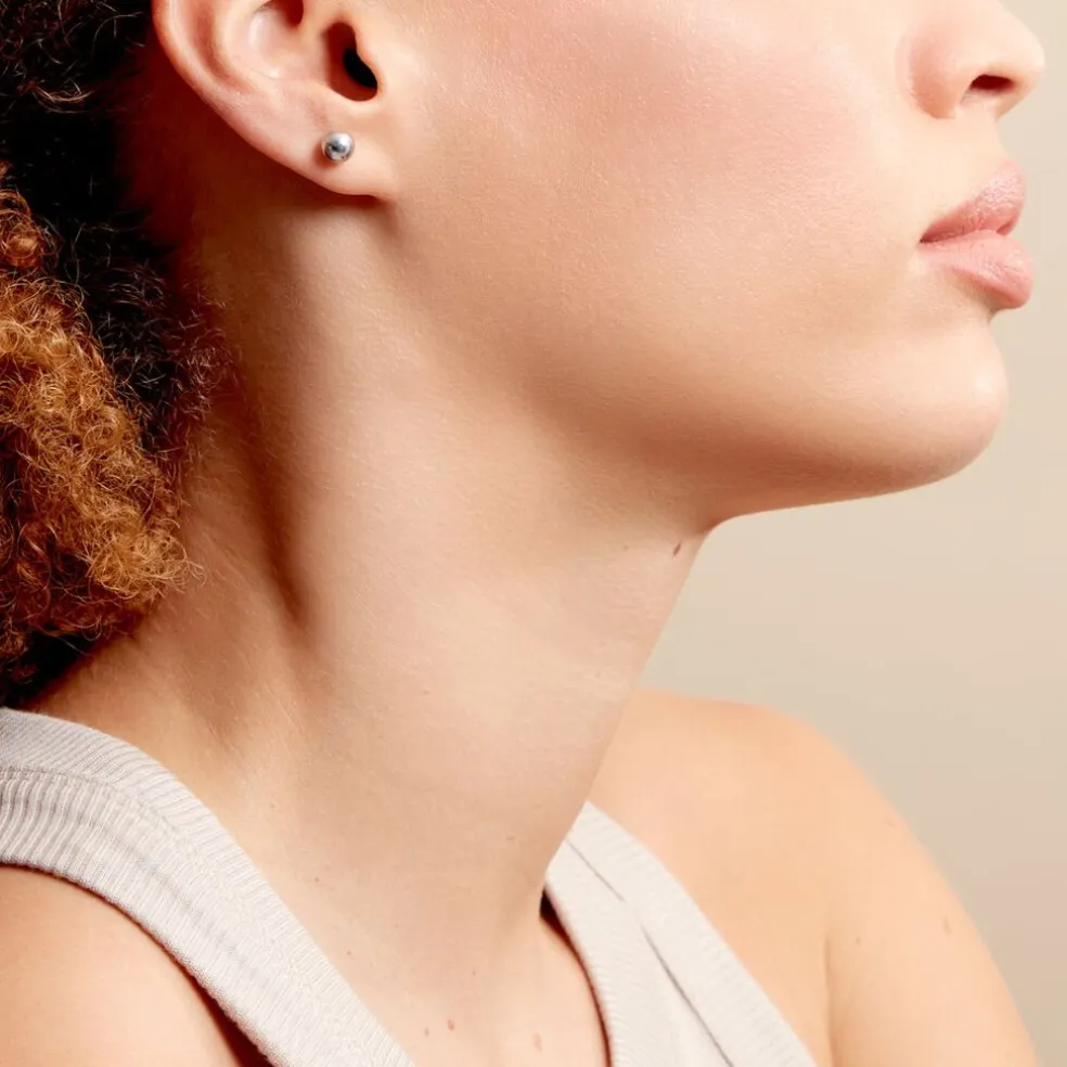 Boucles D'oreilles Puces Virgie Argent Blanc