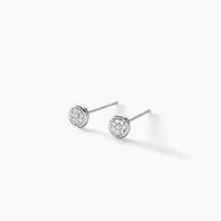 Boucles D'oreilles Puces Violanda Or Blanc Diamant