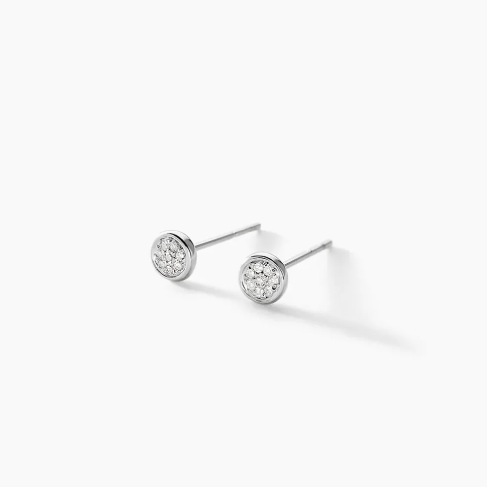 Boucles D'oreilles Puces Violanda Or Blanc Diamant