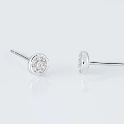 Boucles D'oreilles Puces Violanda Or Blanc Diamant