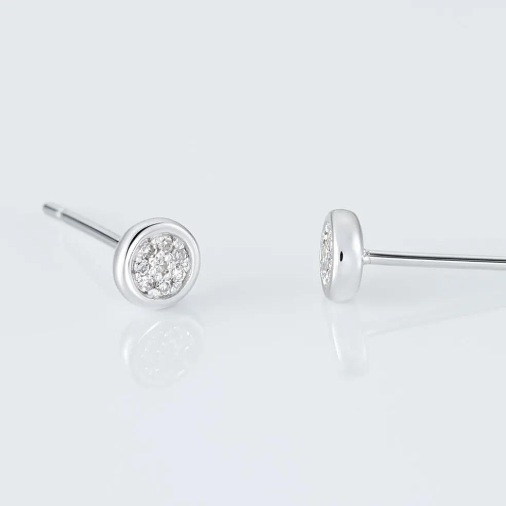 Boucles D'oreilles Puces Violanda Or Blanc Diamant