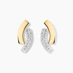 Boucles D'oreilles Puces Vero Or Jaune Oxyde De Zirconium