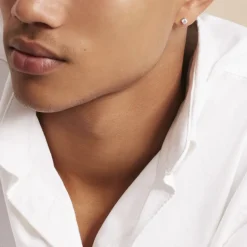 Boucles D'oreilles Puces Victoria Or Blanc Diamant