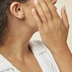 Boucles D'oreilles Puces Virgie Argent Rose