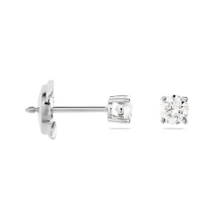 Boucles D'oreilles Puces Victoria Platine Blanc Diamant