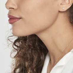 Boucles D'oreilles Puces Victoria Platine Blanc Diamant