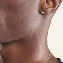 Boucles D'oreilles Puces Victoria Platine Blanc Diamant