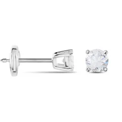 Boucles D'oreilles Puces Victoria Or Blanc Diamant