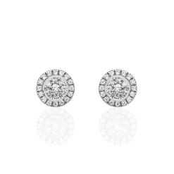 Boucles D'oreilles Puces Verane Argent Blanc Oxyde De Zirconium
